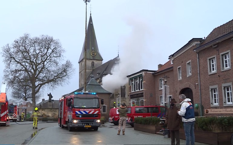 Brand in de Sint Brigidakerk in Noorbeek