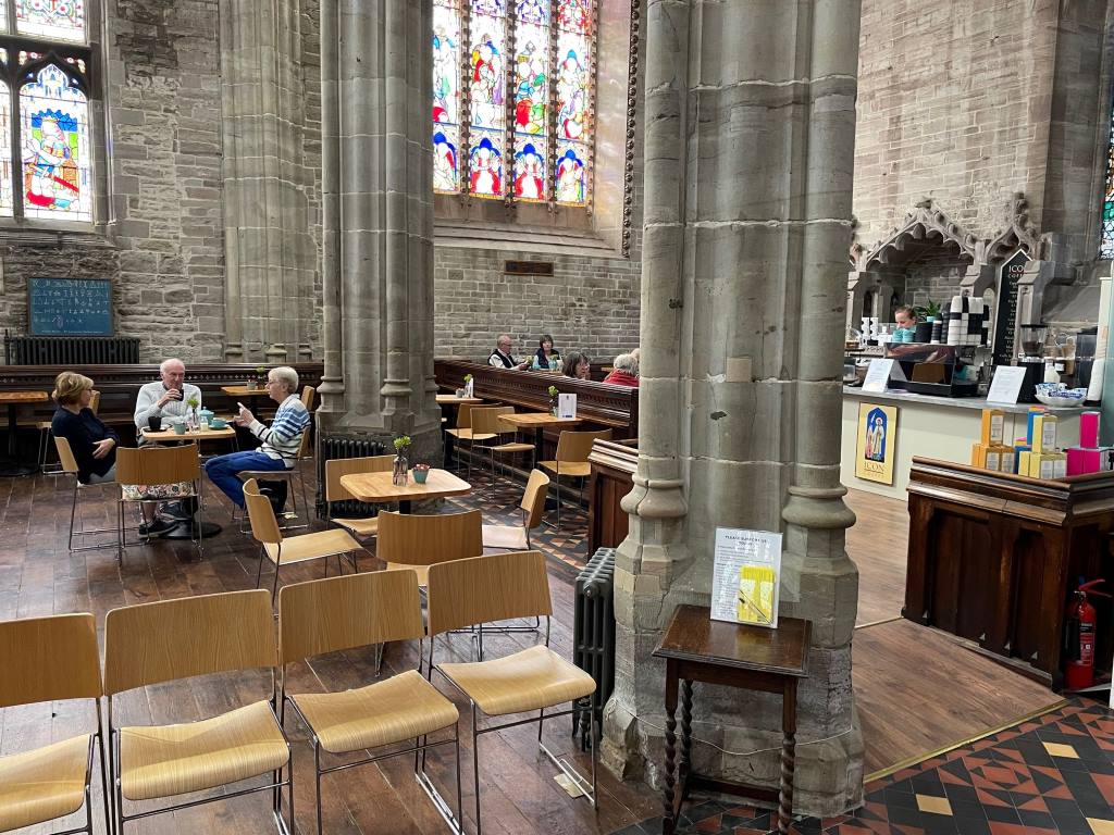 Coffee corner in de St. Laurence Church in Ludlow