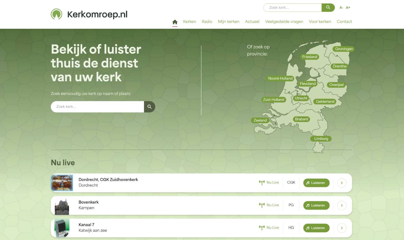 Kerkomroep heeft een nieuwe website