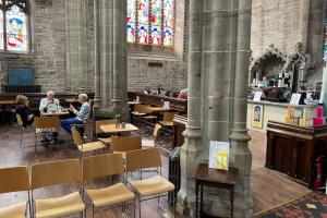 Coffee corner in de St. Laurence Church in Ludlow