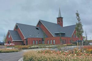 Het nieuwe kerkgebouw van de Gereformeerde Gemeente in Yerseke. 
